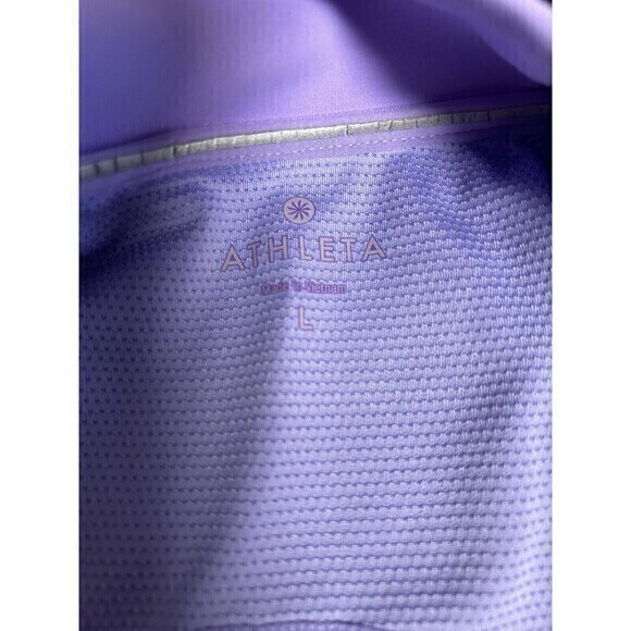 Athleta large long‎ sleeve 3/4 Front Zip, Lavender ￼front Zip Pocket Hi … - Picture 6 of 8